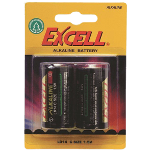 Excell C Cell Alkaline Battery (2) BLIS. LR 14